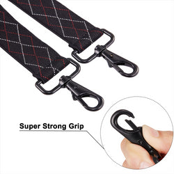 "Buyless Fashion Suspenders for Men - 48"" Adjustable Straps 1 1/4"" - X Back with Black Hooks"