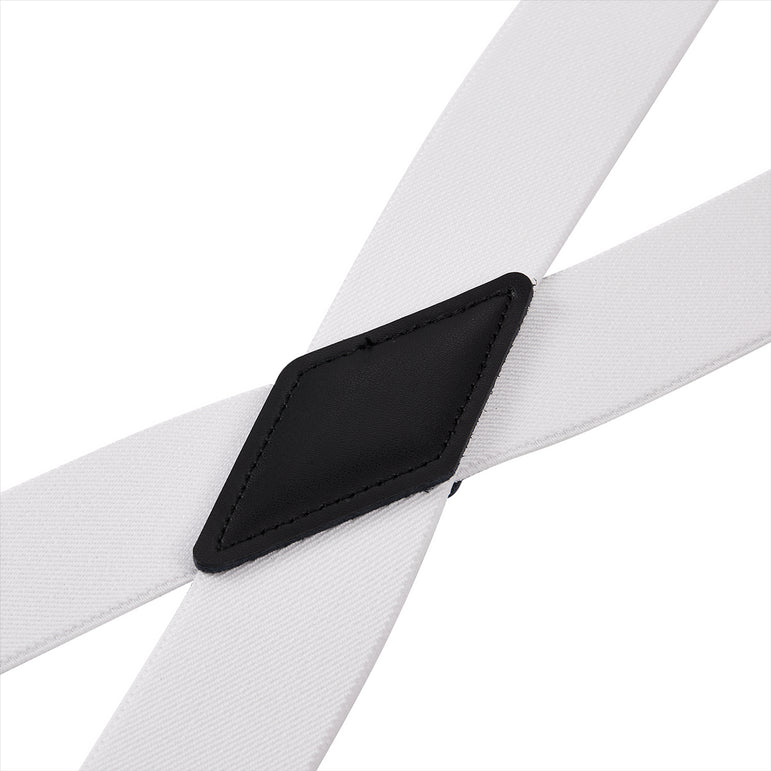 "Buyless Fashion Suspenders for Men - 48"" Adjustable Straps 1 1/4"" - X Back with Black Hooks"