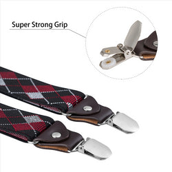 Buyless Fashion Suspenders for Men - 48" Elastic Adjustable Straps 1 1/4" - Y Shape