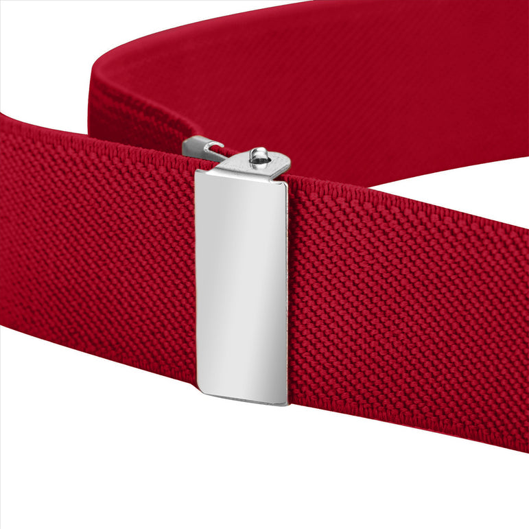 Buyless Fashion Kids Toddlers Baby Adjustable Elastic  Stretch Belt with Silver  Buckle