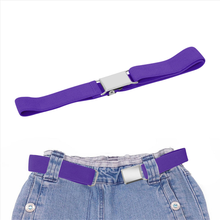 Buyless Fashion Kids Toddlers Baby Adjustable Elastic  Stretch Belt with Silver  Buckle