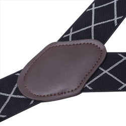 Buyless Fashion Suspenders for Men - 48" Elastic Adjustable Straps 1 1/4" - Y Shape