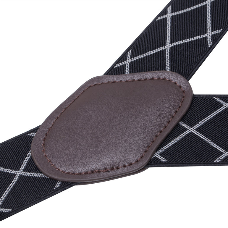 Buyless Fashion Suspenders for Men - 48" Elastic Adjustable Straps 1 1/4" - Y Shape