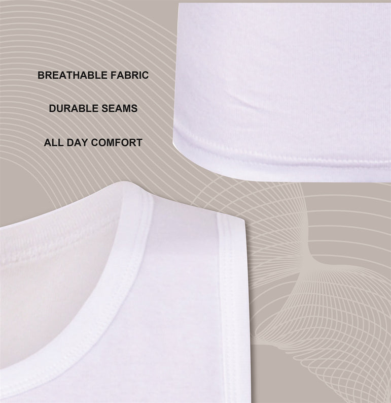 Buyless Fashion Mens Tagless Undershirts Soft Cotton Crew Neck and V-Neck (3 Pack)