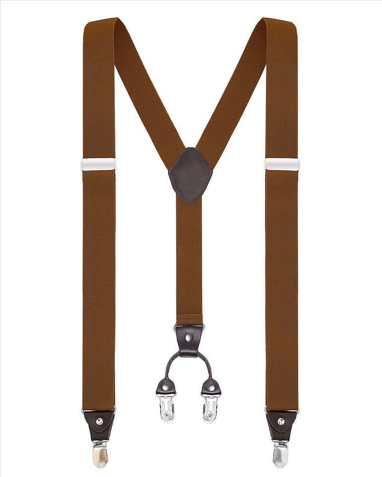 Buyless Fashion Suspenders for Men - 48" Elastic Adjustable Straps 1 1/4" - Y Shape