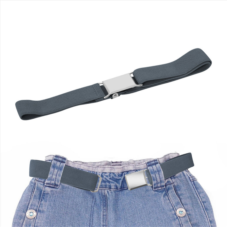 Buyless Fashion Kids Toddlers Baby Adjustable Elastic  Stretch Belt with Silver  Buckle