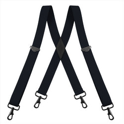 "Buyless Fashion Suspenders for Men - 48"" Adjustable Straps 1 1/4"" - X Back with Black Hooks"