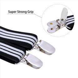 Buyless Fashion Adjustable Suspenders for Kids Toddlers Baby Elastic Solid Color 1 Inch - Y Back Design