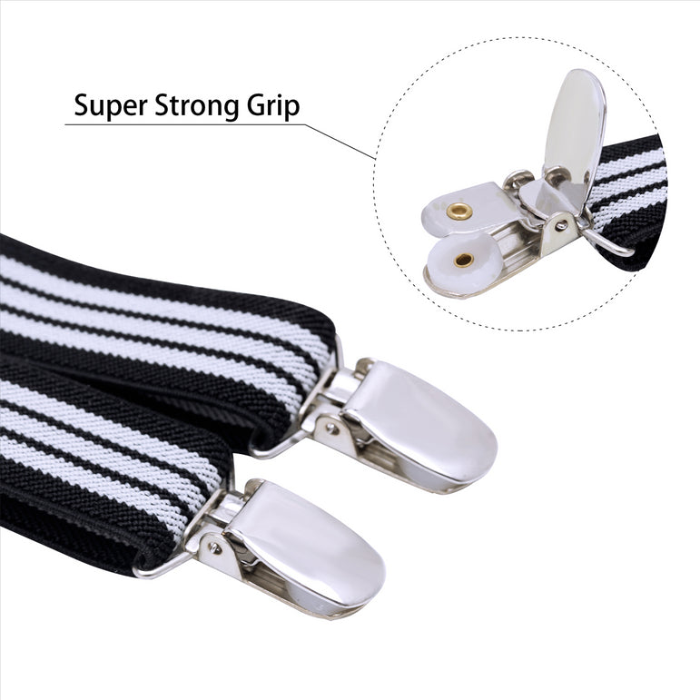 Buyless Fashion Adjustable Suspenders for Kids Toddlers Baby Elastic Solid Color 1 Inch - Y Back Design