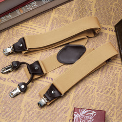 Buyless Fashion Suspenders for Men - 48" Elastic Adjustable Straps 1 1/4" - Y Shape