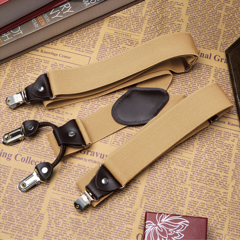 Buyless Fashion Suspenders for Men - 48" Elastic Adjustable Straps 1 1/4" - Y Shape