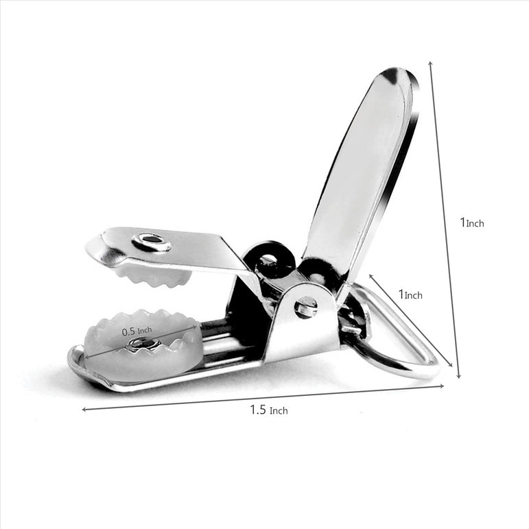 "Buyless Fashion 1” Heavy Duty Metal Clips for Suspenders, Pacifiers, Bib Clips, Toy Holder Or Mitten Clips - 8-50 Clips"