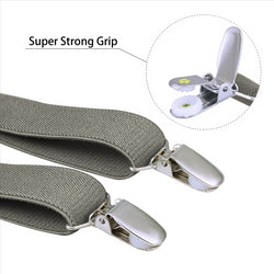 Buyless Fashion Adjustable Suspenders for Kids Toddlers Baby Elastic Solid Color 1 Inch - Y Back Design