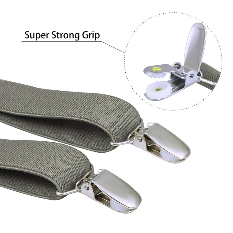 Buyless Fashion Adjustable Suspenders for Kids Toddlers Baby Elastic Solid Color 1 Inch - Y Back Design