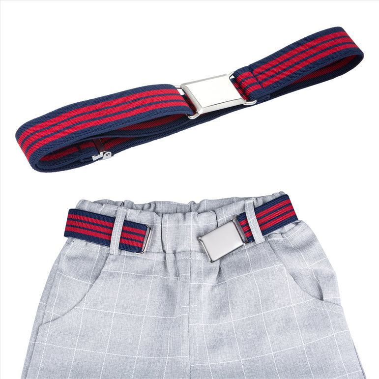 Buyless Fashion Kids Toddlers Baby Adjustable Elastic  Stretch Belt with Silver  Buckle