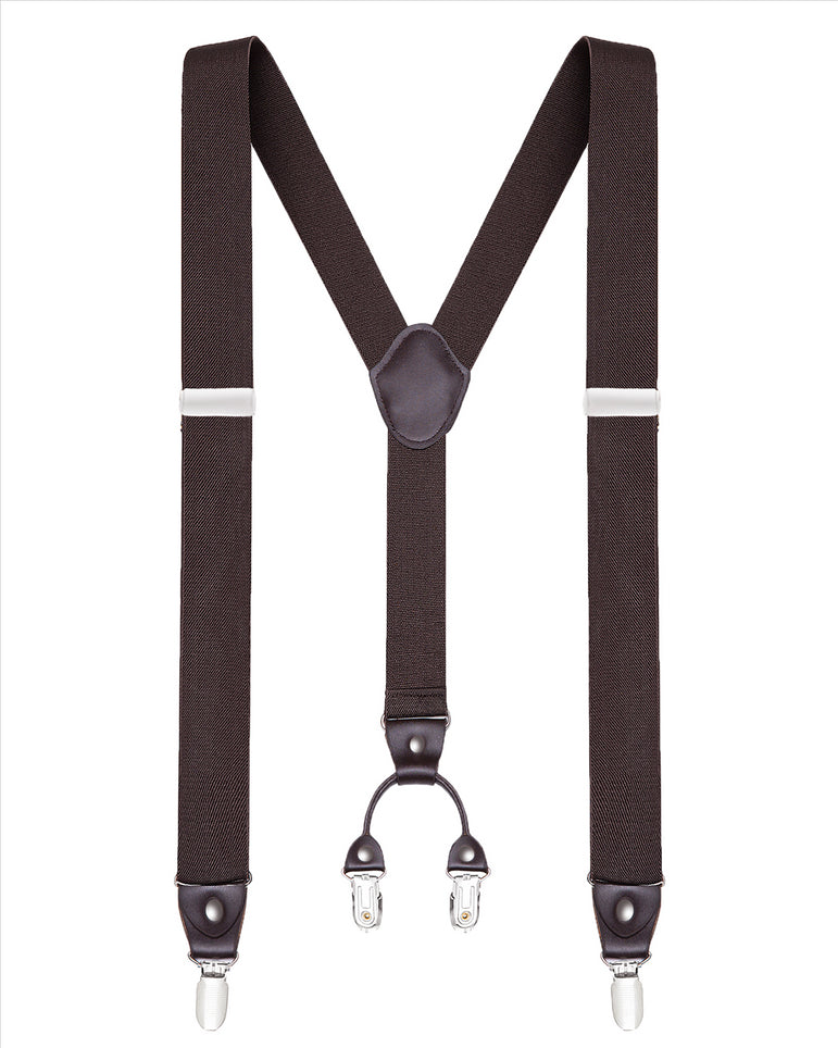Buyless Fashion Suspenders for Men - 48" Elastic Adjustable Straps 1 1/4" - Y Shape