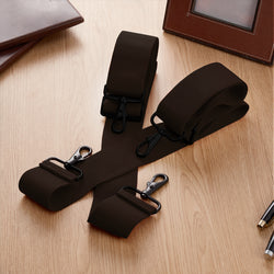 "Buyless Fashion Mens Suspenders - 48"" Elastic Adjustable Heavy Duty 2"" Wide - X Back With Black Hooks"