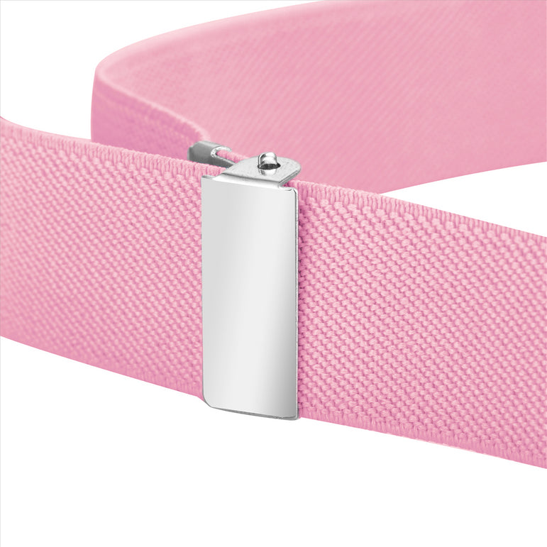 Buyless Fashion Kids Toddlers Baby Adjustable Elastic  Stretch Belt with Silver  Buckle