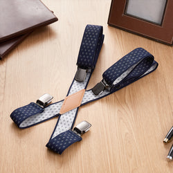 "Buyless Fashion Suspenders for Men - 48"" Adjustable Straps 1 1/4"" - X Back With Black Clips"