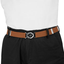 Buyless Fashion Kids Toddlers Baby Adjustable Elastic Stretch Belt with Silver Twisted Buckle