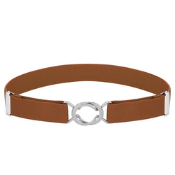 Buyless Fashion Kids Toddlers Baby Adjustable Elastic Stretch Belt with Silver Twisted Buckle