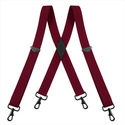 "Buyless Fashion Suspenders for Men - 48"" Adjustable Straps 1 1/4"" - X Back with Black Hooks"