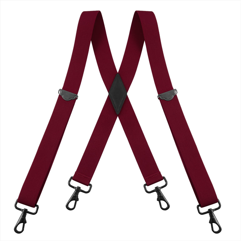 "Buyless Fashion Suspenders for Men - 48"" Adjustable Straps 1 1/4"" - X Back with Black Hooks"