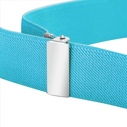 Buyless Fashion Kids Toddlers Baby Adjustable Elastic  Stretch Belt with Silver  Buckle