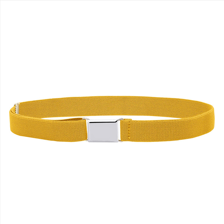Buyless Fashion Kids Toddlers Baby Adjustable Elastic  Stretch Belt with Silver  Buckle