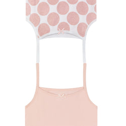 Buyless Fashion Girls Tagless Cami Scoop Neck Pink Polka Dot Undershirts Cotton Tank (8 Pack)