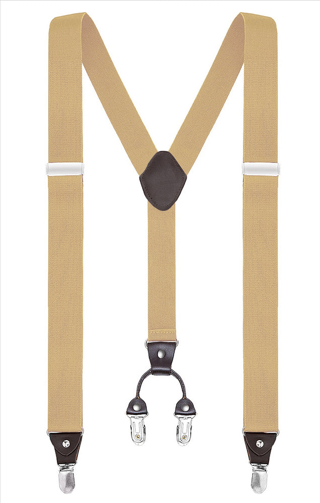Buyless Fashion Suspenders for Men - 48" Elastic Adjustable Straps 1 1/4" - Y Shape