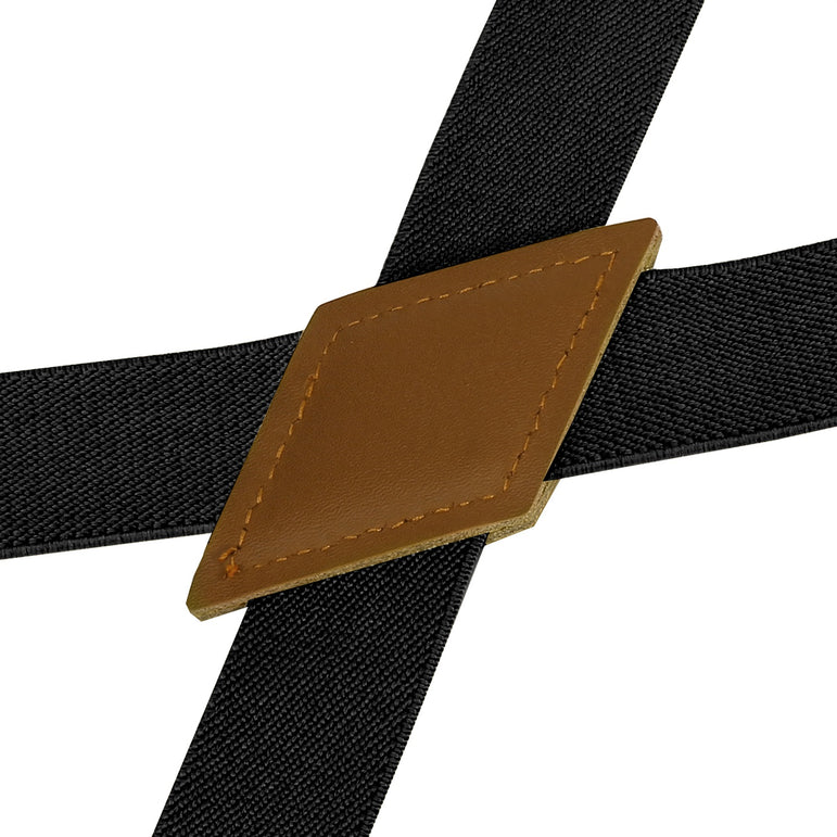 "Buyless Fashion Trucker 2 Pack Suspenders for Men - 48"" Elastic Adjustable Straps 1"" - X Back Utility Braces"