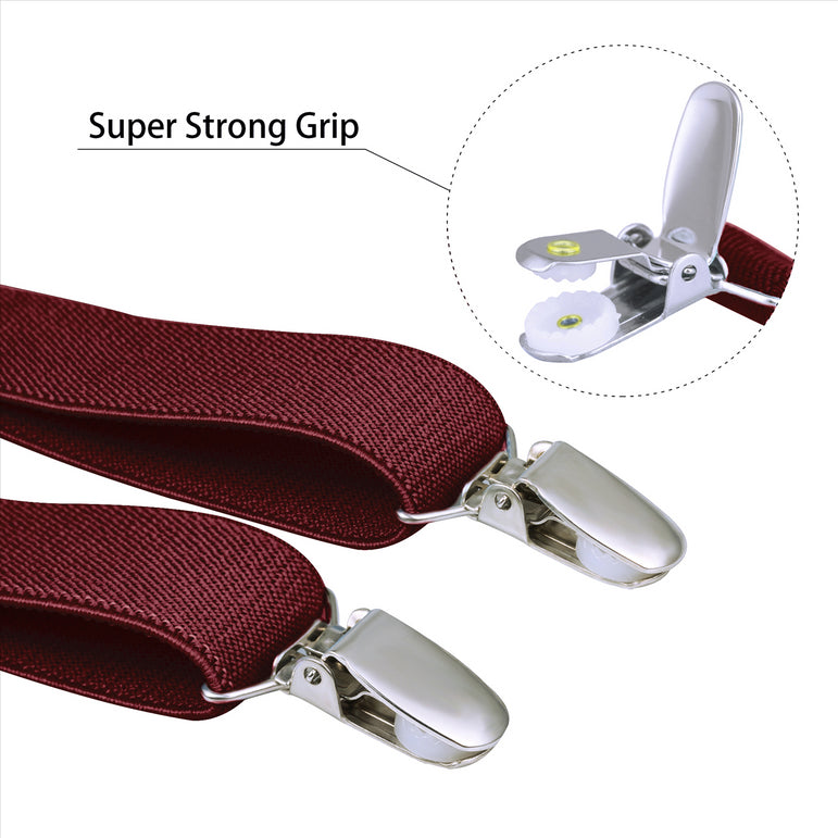 Buyless Fashion Adjustable Suspenders for Kids Toddlers Baby Elastic Solid Color 1 Inch - Y Back Design