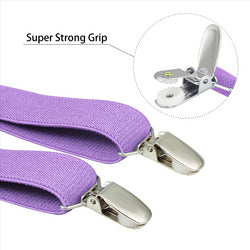 Buyless Fashion Adjustable Suspenders for Kids Toddlers Baby Elastic Solid Color 1 Inch - Y Back Design