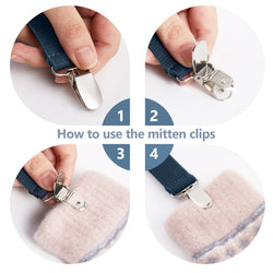 Buyless Fashion Mitten Clips Elastic Glove Clip Toddler Scarf Clip Heavy Duty Coat Clips for Kids And Adults - 6 Pack