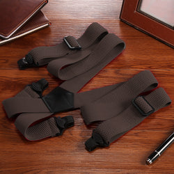 "Buyless Fashion Heavy Duty 2 Pack Suspenders for Men - 48"" Adjustable Straps 1 1/2"" - X Back with Black Plastic Clips"