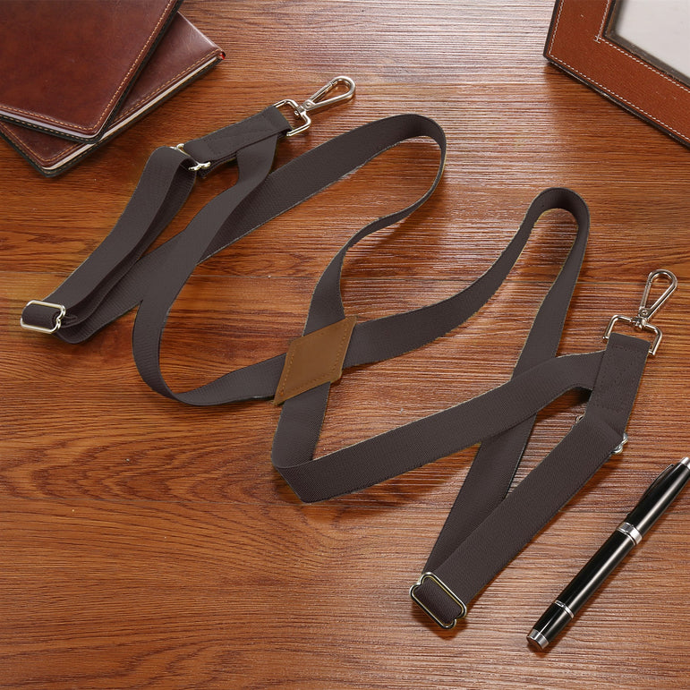 "Buyless Fashion Trucker 2 Pack Suspenders for Men - 48"" Elastic Adjustable Straps 1"" - X Back Utility Braces"