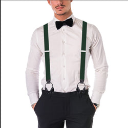 "Buyless Fashion Button End 2 Pack Suspenders for Men - 48"" Adjustable Straps 1 1/4"" - Y Shape"