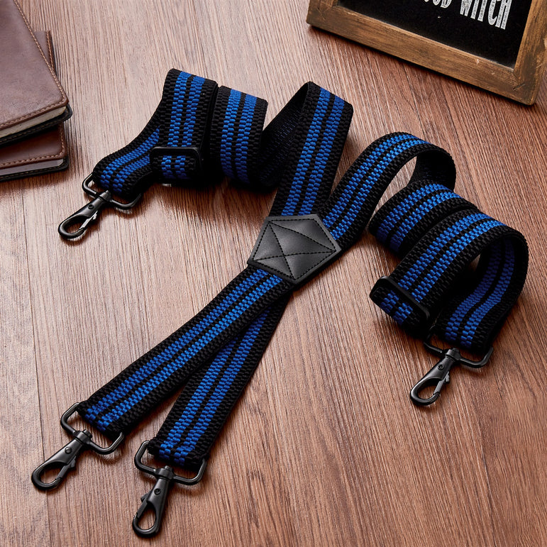 "Buyless Fashion Heavy Duty 2 Pack Suspenders for Men - 48"" Adjustable Straps 1 1/2"" - X Back with Strong Hooks"