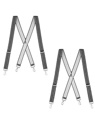 "Buyless Fashion 2 Pack Suspenders for Men - 48"" Elastic Adjustable Straps 1 1/4"" - X Back with Metal Hooks"