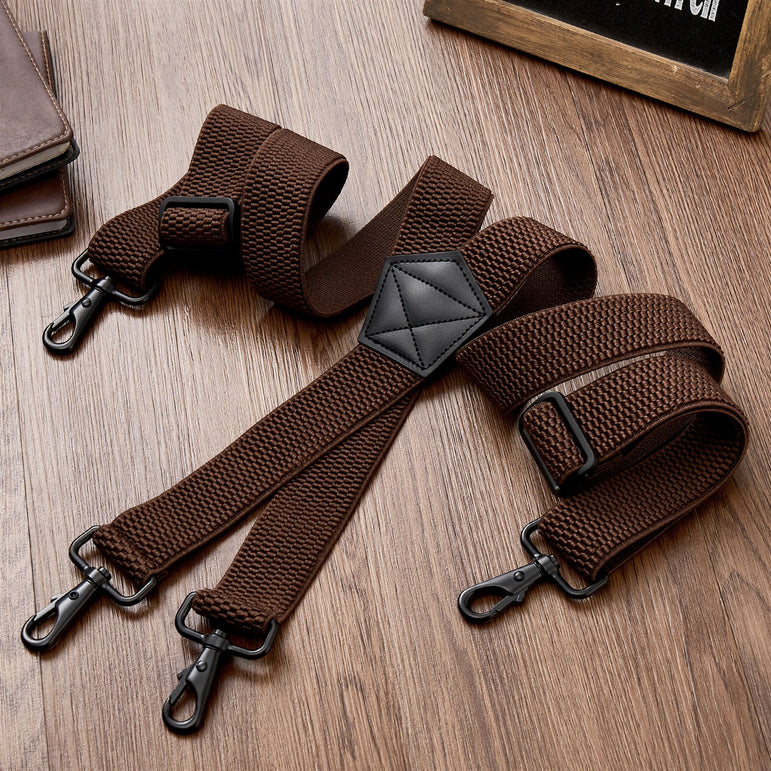 "Buyless Fashion Heavy Duty 2 Pack Suspenders for Men - 48"" Adjustable Straps 1 1/2"" - X Back with Strong Hooks"