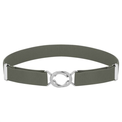Buyless Fashion Kids Toddlers Baby Adjustable Elastic Stretch Belt with Silver Twisted Buckle