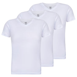 Buyless Fashion Mens Tagless Undershirts Soft Cotton Crew Neck and V-Neck (3 Pack)