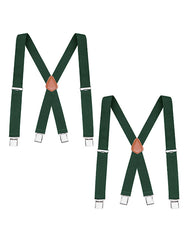 "Buyless Fashion 2 Pack Suspenders for Men - 48"" Elastic Adjustable Straps 1 1/4"" - X Back"