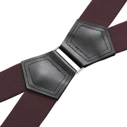 "Buyless Fashion 2 Pack Suspenders for Men - 48"" Elastic Adjustable Straps 1 1/4"" - X Shape"