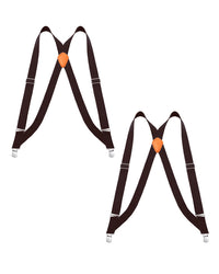 "Buyless Fashion Trucker 2 Pack Suspenders for Men - 48"" Elastic Adjustable Straps 1 1/4"" - X Back"