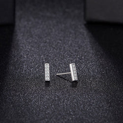 Buyless Fashion Unisex Mini Bar Rectangle Earrings Surgical Steel Line Stick Earrings