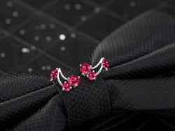 Buyless Fashion Girls Cherry Fruit Stud Earrings Sparkling Crystal