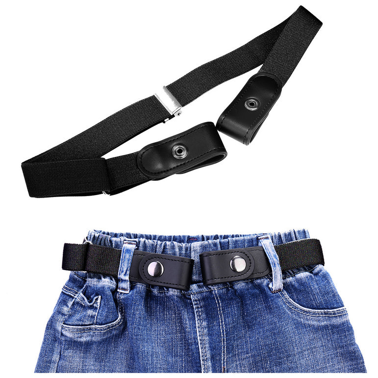 Buyless Fashion Kids Boys Girls No Buckle Adjustable Elastic Dress Stretch Belt 4 Pack - 5098-4