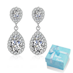 "Buyless Fashion Womens Teardrop Crystal Rhinestones Dangle Earrings For Brides, Bridesmaids And Wedding"